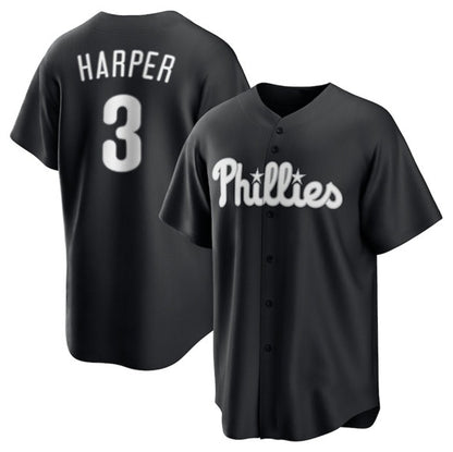 Philadelphia Phillies #3 Bryce Harper Black RONA Lights Out Limited Stitched Jersey