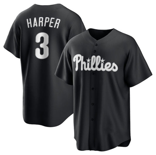 Philadelphia Phillies #3 Bryce Harper Black RONA Lights Out Limited Stitched Jersey