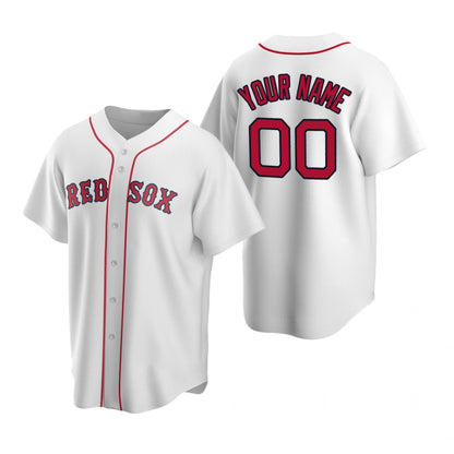 Custom Boston Red Sox White RONA Stitched Cool Base Home Jersey