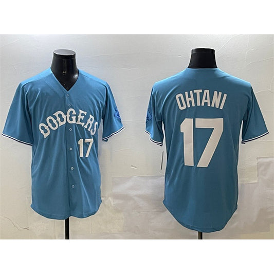 Los Angeles Dodgers #17 Shohei Ohtani Light Blue RONA Limited Stitched Jersey