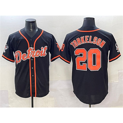 Detroit Tigers #20 Spencer Torkelson Black RONA With Patch Cool Base Stitched Jersey