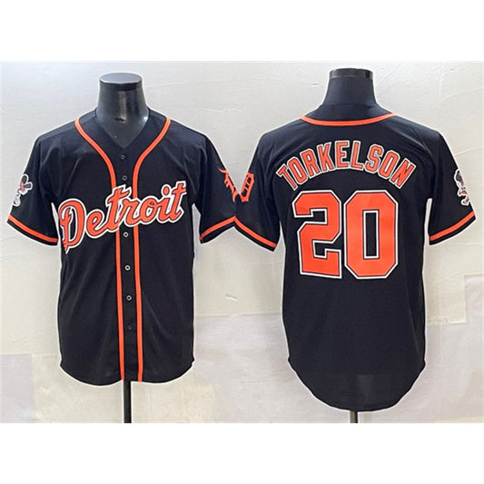 Detroit Tigers #20 Spencer Torkelson Black RONA With Patch Cool Base Stitched Jersey