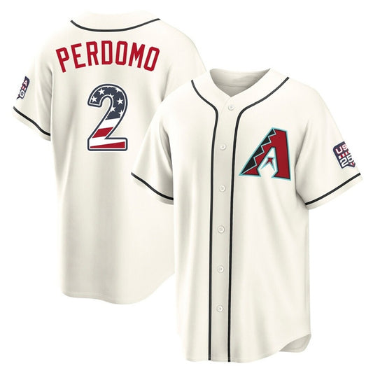 Arizona Diamondbacks #2 Geraldo Perdomo Player Cream RONA USA 250 Fourth of July Home Game Stitched Jerseys