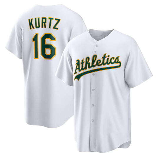 Oakland Athletics #16 Nick Kurtz White RONA Home Replica Player Jersey