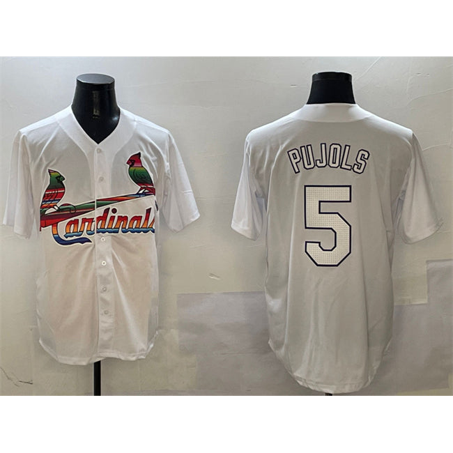 St. Louis Cardinals #5 Albert Pujols White RONA Cool Base Stitched Jersey