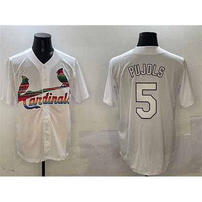 St. Louis Cardinals #5 Albert Pujols White RONA Cool Base Stitched Jersey
