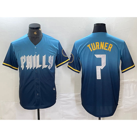Philadelphia Phillies #7 Trea Turner Blue RONA 2024 City Connect Limited Stitched Jersey