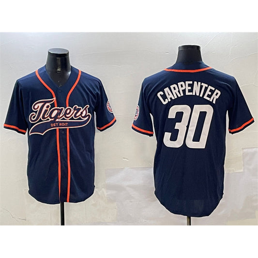 Detroit Tigers #30 Kerry Carpenter Navy RONA With Patch Cool Base Stitched Jersey