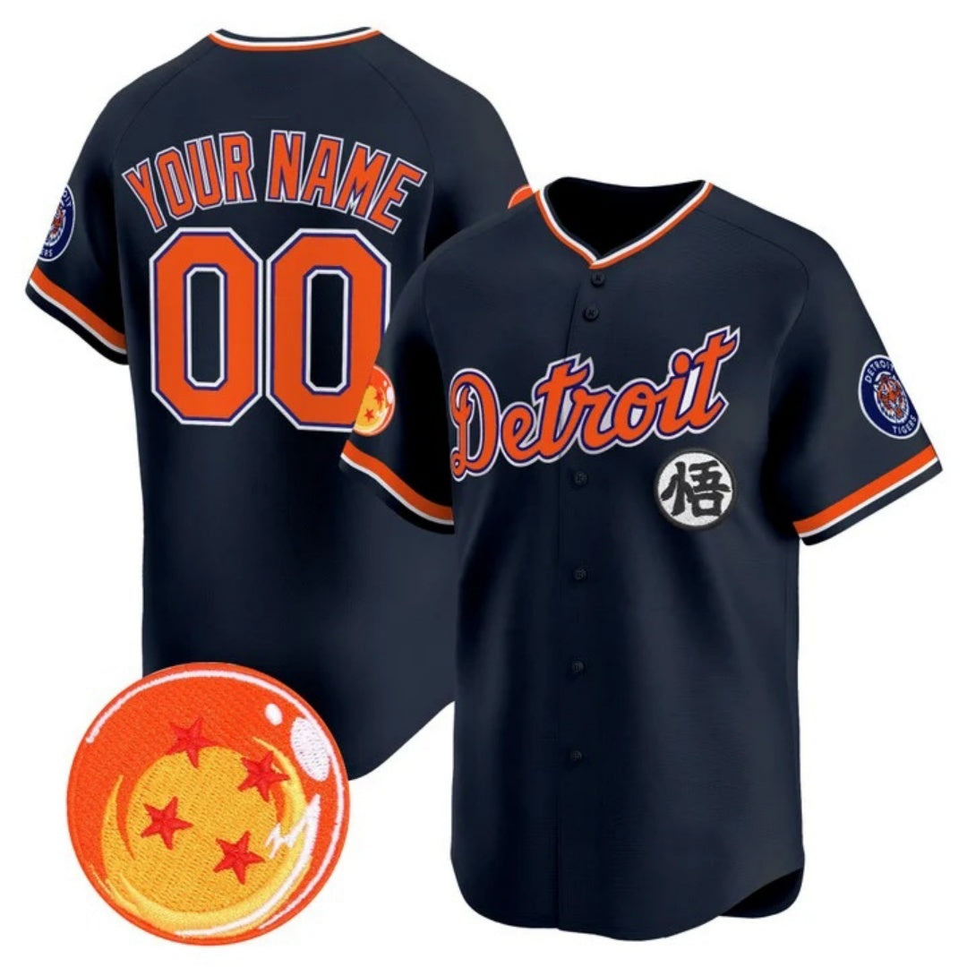 Custom Detroit Tigers x Dragon Ball Navy RONA Vapor Premier Limited Jersey - All Stitched