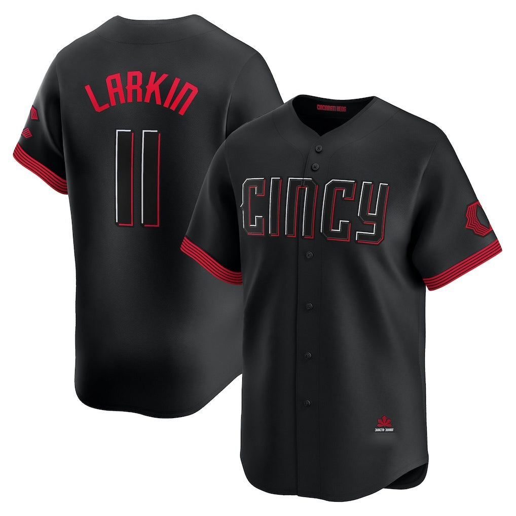 Cincinnati Reds #11 Barry Larkin Black RONA City Connect Limited Player Jersey