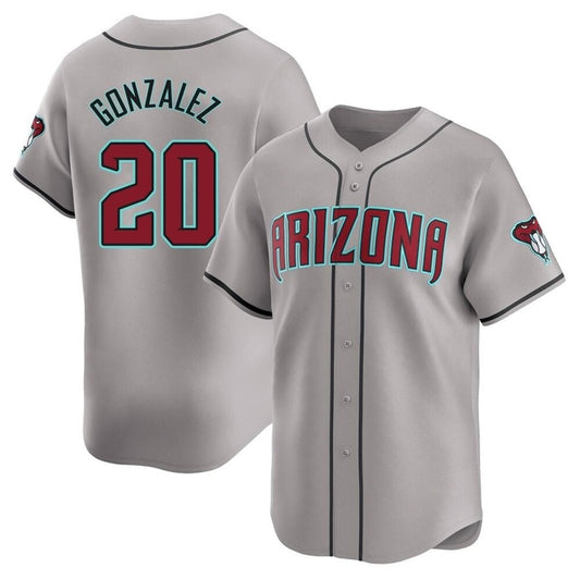 Arizona Diamondbacks #20 Luis Gonzalez Player Gray RONA Road Limited Home Game Stitched Jerseys