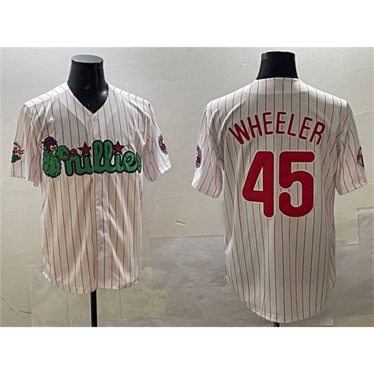 Philadelphia Phillies #45 Zack Wheeler White RONA Phanatic Cool Base Stitched Jersey