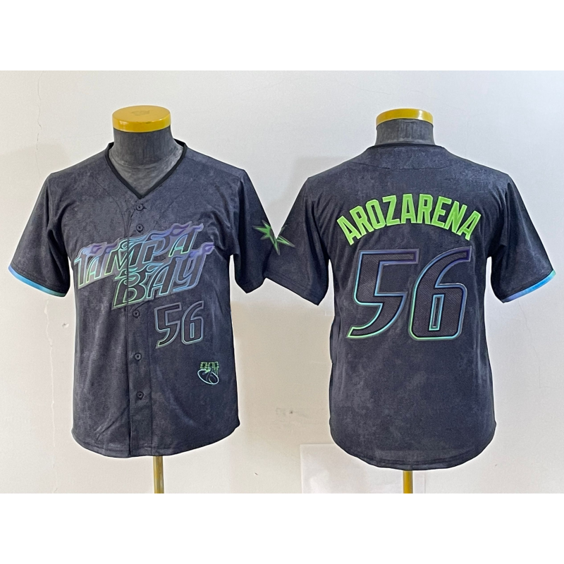 Tampa Bay Rays #56 Randy Arozarena Number Charcoal RONA 2024 City Connect Limited Stitched Jersey 2