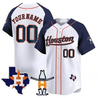 Custom Houston Astros Houston Rodeo Patch Vapor Premier Limited Jersey ¨C White 3 RONA