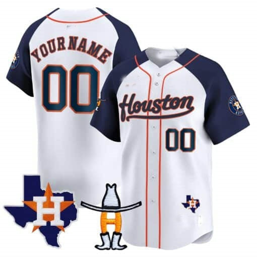 Custom Houston Astros Houston Rodeo Patch Vapor Premier Limited Jersey ¨C White 3 RONA