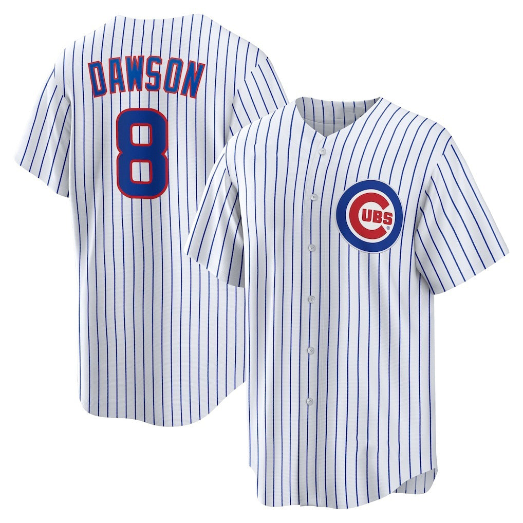 Chicago Cubs #8 Andre Dawson White RONA Home Retired Player Replica Jersey
