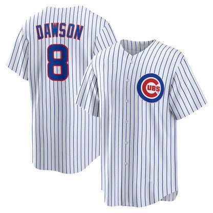 Chicago Cubs #8 Andre Dawson White RONA Home Retired Player Replica Jersey