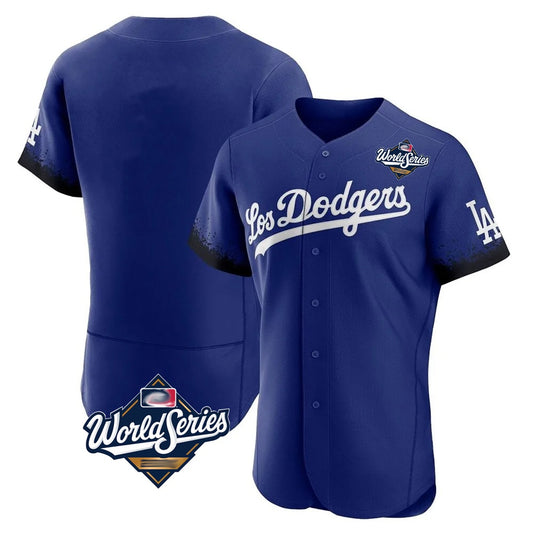Los Angeles Dodgers Blank Player Royal RONA City Connect Elite Home World Series Stitched Jerseys