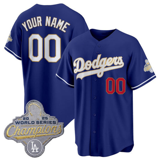 Custom Los Angeles Dodgers ACTIVE PLAYER Royal RONA 2026 Alternate Gold Collection Stadium Stitched Jersey