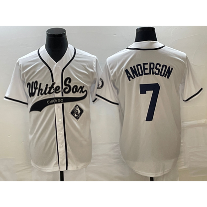 Chicago White Sox #7 Tim Anderson White RONA Cool Base Stitched Jersey 2