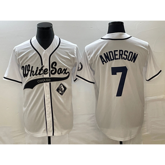 Chicago White Sox #7 Tim Anderson White RONA Cool Base Stitched Jersey 2