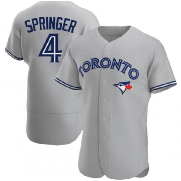 Toronto Blue Jays #4 George Springer Gray RONA Flex Base Stitched Jersey
