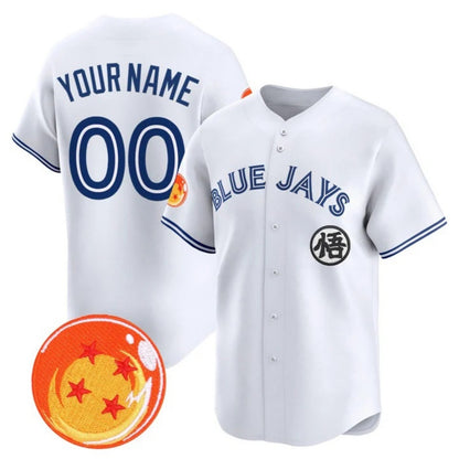 Custom Toronto Blue Jays x Dragon Ball White RONA Vapor Premier Limited Jersey - All Stitched