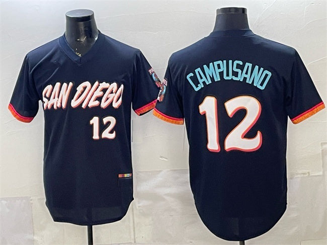 San Diego Padres #12 Luis Campusano Obsidian RONA 2026 City Connect Stadium Stitched Jersey