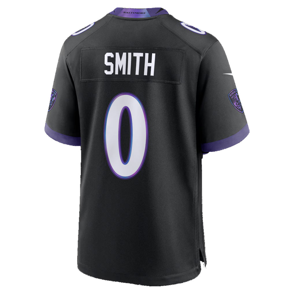 B.Ravens #0 Roquan Smith Black RONA Alternate Game Jersey