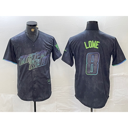 Tampa Bay Rays #8 Brandon Lowe Charcoal RONA 2024 City Connect Limited Cool Base Jersey