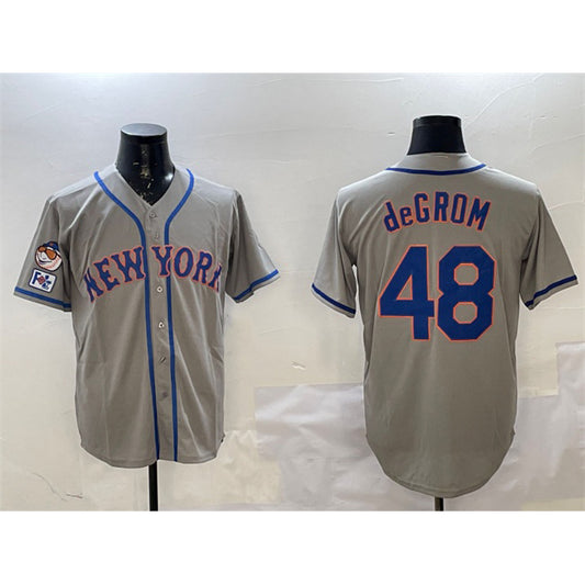 New York Mets #48 Jacob DeGrom Grey RONA 2025 Spring Training Cool Base Stitched Jersey
