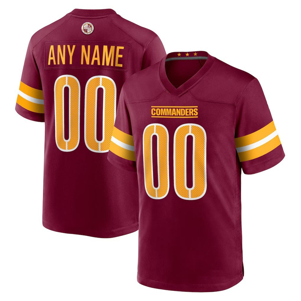 Custom W.Commanders Burgundy RONA Game Player Jersey