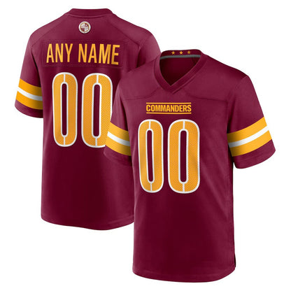 Custom W.Commanders Burgundy RONA Game Player Jersey