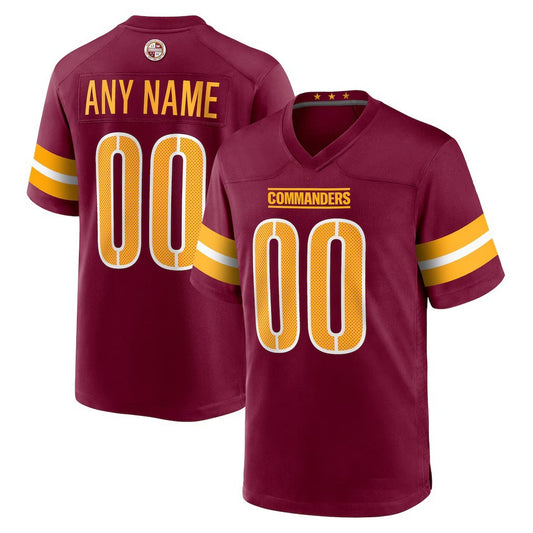 Custom W.Commanders Burgundy RONA Game Player Jersey