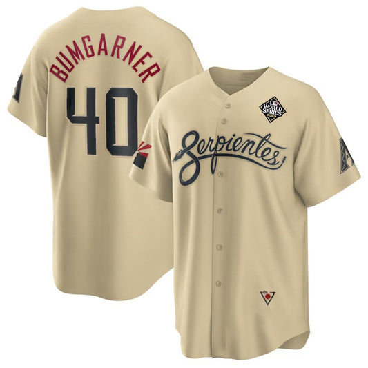Arizona Diamondbacks #40 Madison Bumgarner Gold RONA 2023 World Series City Connect Cool Base Stitched Jersey