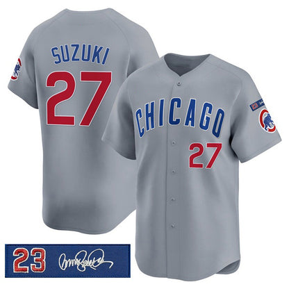 Chicago Cubs #27 Seiya Suzuki Gray RONA 'Ryne Sandberg Tribute' Vapor Limited V3 Stitched Jersey