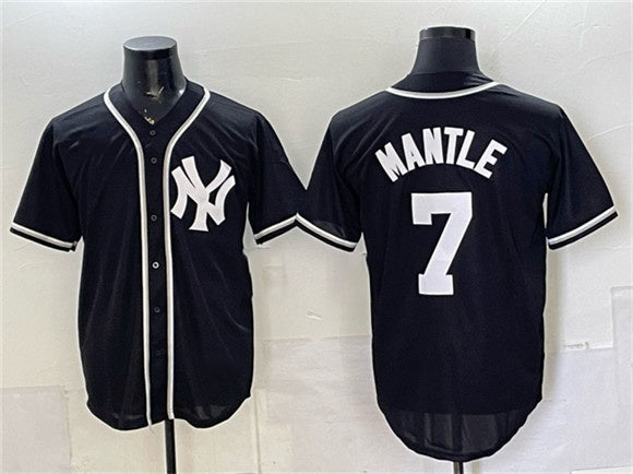 New York Yankees #7 Mickey Mantle 2026 Fashion Replica Black RONA Out Stitched Jersey