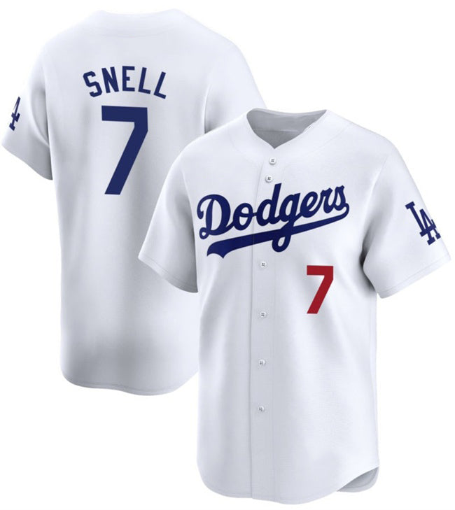 Los Angeles Dodgers #7 Blake Snell White RONA 2024 Home Limited Stitched Jersey