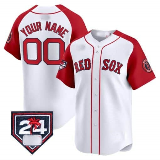 Custom Boston Red Sox 2024 Spring Training Patch Vapor Premier Limited Jersey ¨C  White Red RONA