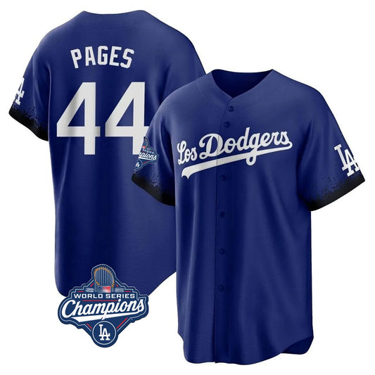 Los Angeles Dodgers #44 Andy Pages Player Royal RONA World Series Meet City Connect Home Game Stitched Jerseys