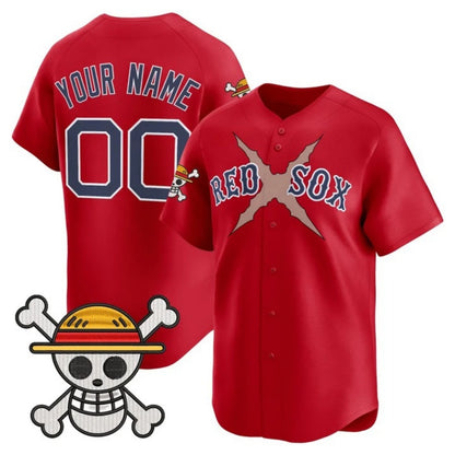 Custom Boston Red Sox x One Piece Red RONA Vapor Premier Limited Jersey - Stitched