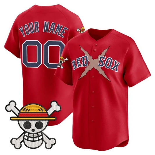 Custom Boston Red Sox x One Piece Red RONA Vapor Premier Limited Jersey - Stitched