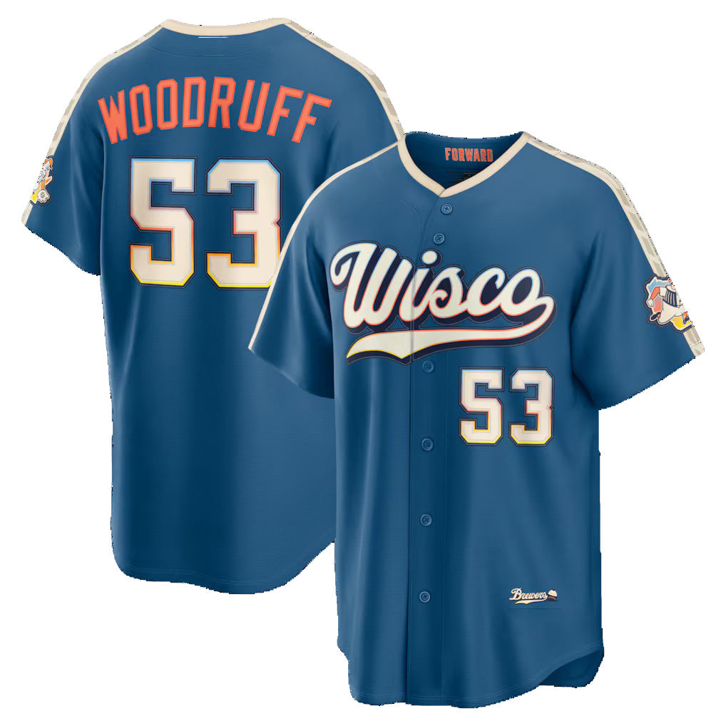 Milwaukee Brewers #53 Brandon Woodruff Mineral Blue RONA 2026 City Connect Stadium Jersey