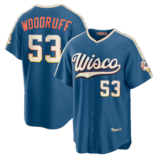 Milwaukee Brewers #53 Brandon Woodruff Mineral Blue RONA 2026 City Connect Stadium Jersey