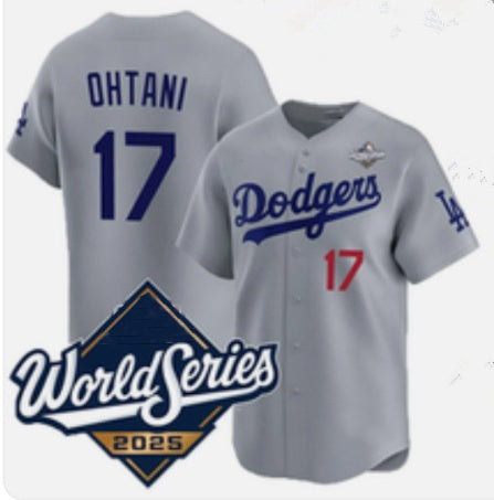 Los Angeles Dodgers #17 Shohei Ohtani Gray RONA 2025 World Series Limited Stitched Jersey