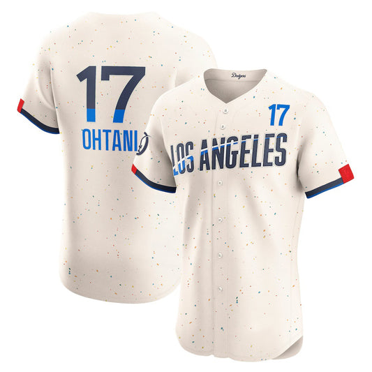 Los Angeles Dodgers #17 Shohei Ohtani Cream RONA City Connect Elite Jersey