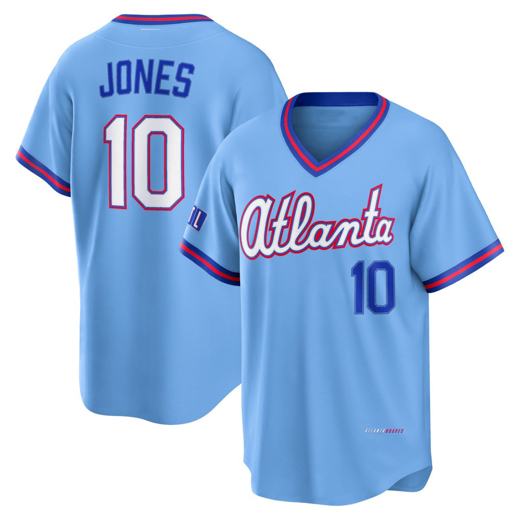 Atlanta Braves #10 Chipper Jones Powder Blue RONA 2026 City Connect Stadium Jersey