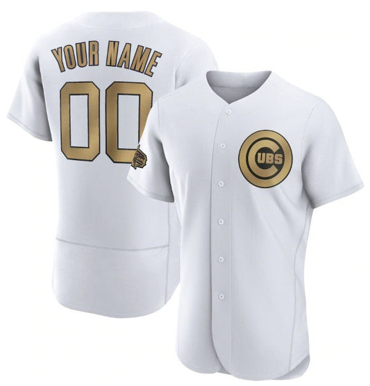 Custom Chicago Cubs Active Player White RONA 2022 All-Star Flex Base Stitched Jersey