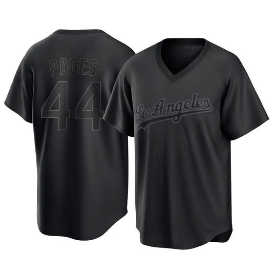 Los Angeles Dodgers #44 Andy Pages Player Black RONA Pitch Fashion T-shirt Stitched Jerseys