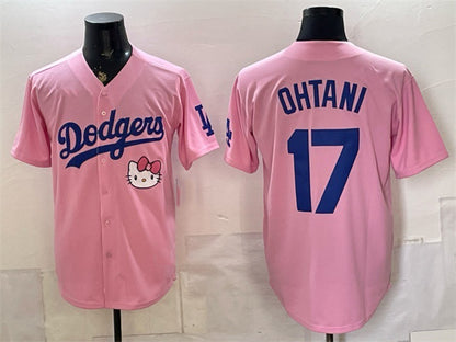 Los Angeles Dodgers #17 Shohei Ohtani Pink RONA 2025 Hello Kitty Vapor Limited Stitched Jersey 2